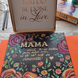 Tablou -Mama , Casă & Stil de viață, Accesorii pentru decorat casa, Decorațiuni de pereți, decorațiuni suspendate, Tablou cu licheni, Pictură, ARTYNOS