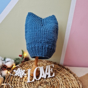 Căciulă tricotată Pisica Blue - Artynos.ro