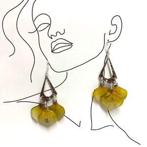 cercei handmade unicat din rasina si flori naturale 00091 - Artynos.ro