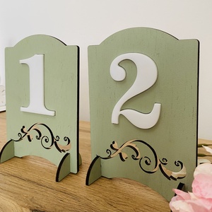Set numere pentru masă 1-10 (lemn și acril), Accesorii nuntă, Materiale decor pentru nuntă, Decorațiuni pentru masa de nuntă , Prelucrarea lemnului, Fie că organizezi o nuntă, un botez sau o petrecere deosebită, aceste numere de masă din lemn și ac..., ARTYNOS