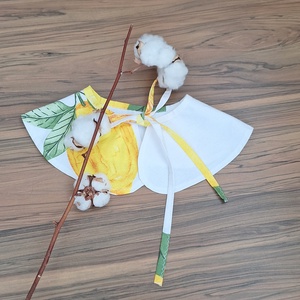 Guler bumbac cu lămâi , Arte vizuale si accesorii , Imagini cu broderii, Gobelin, Altele, Cusatura, Gulerul este realizat din bumbac alb și bumbac cu imprimeu cu lămâi.  Disponibil pt livrare imediat..., ARTYNOS