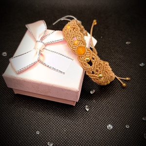 Brățară Citrin Micro Macrame  - Artynos.ro