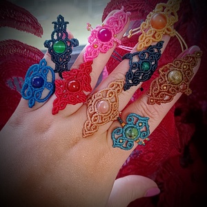 Inele Boho Micromacrame Cu Piatra Semiprețioasa  - Artynos.ro