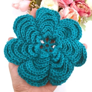 Floare maxi. Floare crosetata manual, Accessorii si unelte, Accesorii decorative, Alte accesorii, Cusatura, * Floare crosetata manual. Floare uriasa pentru aplicatii și proiecte diverse. Floare turcoaz
* Dim..., ARTYNOS