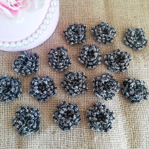 Flori crosetate manual, Accessorii si unelte, Accesorii decorative, Alte accesorii, Cusatura, * Floricele crosetate manual, pentru aplicatii diverse. Fir cu sclipici
* Florile masoara aprox 4 c..., ARTYNOS