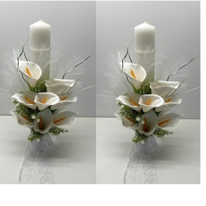 Set 2 lumanari de nunta cu cale albe de sapun, cod SL30, Accesorii nuntă, Materiale decor pentru nuntă, Lumânări de nuntă și suport lumânări, Aranjament de flori, Lumanarile de nunta cu cale albe sunt o alegere eleganta si traditionala pentru ceremonia de nunta...., ARTYNOS