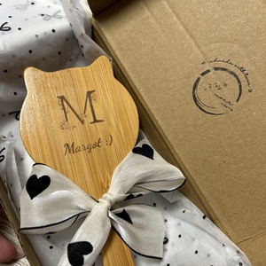 Perie de păr din bambus personalizata, Accesorii nuntă, Ornamente de păr de nuntă, Accesorii păr nuntă, Decoupage, transfer și tehnici șervețel, ARTYNOS