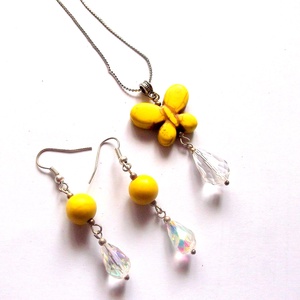 set cu howlite galben 38927 - Artynos.ro
