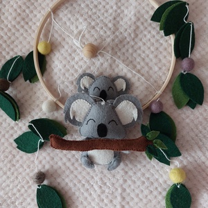Carusel bebelusi Mom and Baby Koala Carusel mobil Carusel handmade, , Broderie, Cusătură, ARTYNOS