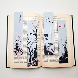 Set 4 Semne de Carte Japanese Blossom, Cărți și creații cu tematică muzicală, cadouri, Semn de carte, , Set de 4 semne de carte imprimate 3D, inspirate din cultura japoneză. Cu un design elegant și detal..., ARTYNOS