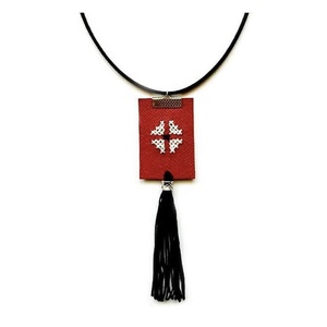 Colier din piele naturala brodata manual, Bijuterii, Coliere, Coliere lungi, Pielărie, Broderie, Colier realizat cu piele naturala ultra fina, dublata si brodata manual. Lungimea poate fi standard..., ARTYNOS